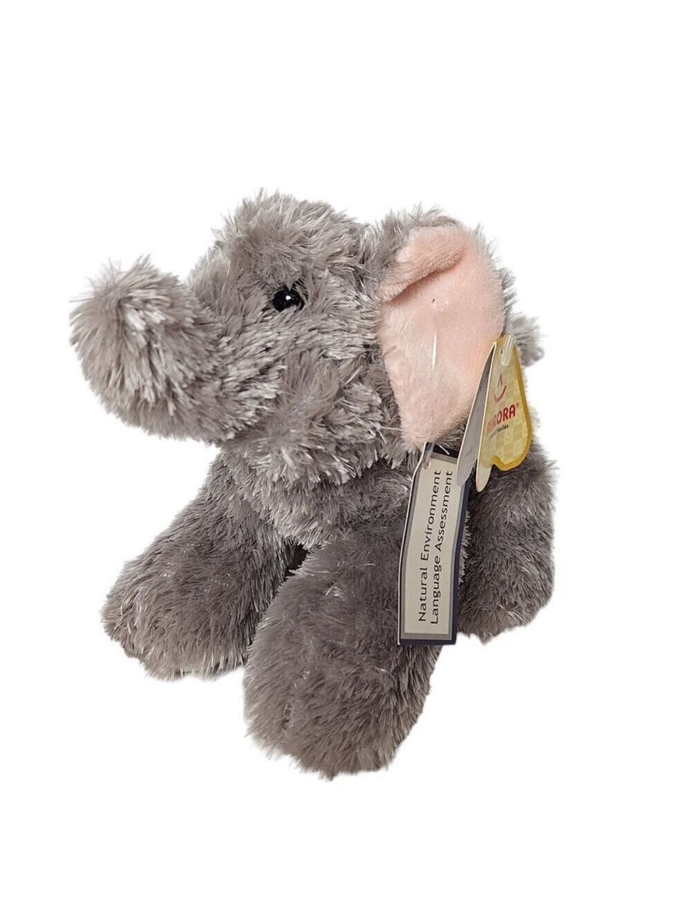 Aurora World Elephant Plush Gray 7.5 Inch